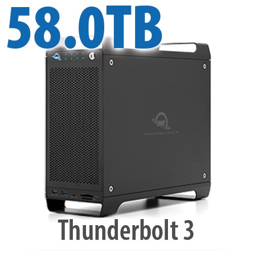 58.0TB (1x2.0TB U.2 NVMe SSD, 7x8.0TB HDD) ThunderBay Flex 8 Thunderbolt 3 Storage Solution