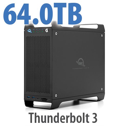 64.0TB (1x8.0TB U.2 NVMe SSD, 7x8.0TB HDD) ThunderBay Flex 8 Thunderbolt 3 Storage Solution