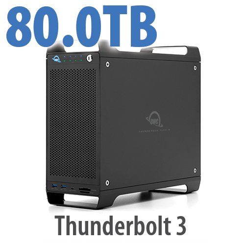 80.0TB (4x8.0TB U.2 NVMe SSD, 4x12.0TB HDD) ThunderBay Flex 8 Thunderbolt 3 Storage Solution