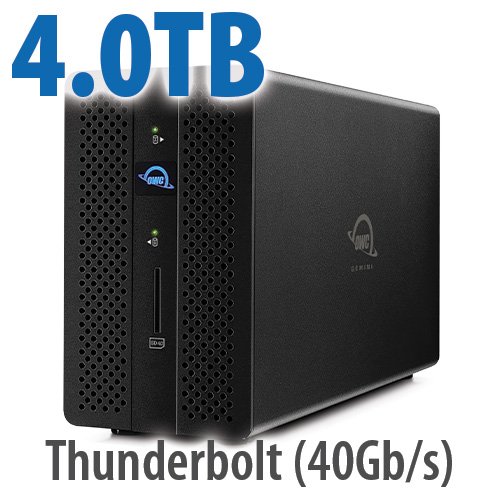 4.0TB OWC Gemini - Thunderbolt (USB-C) Dock And Dual-Drive SSD RAID External Storage Solution