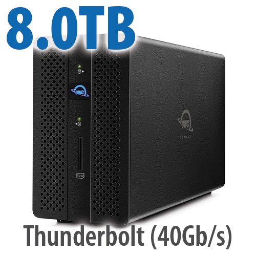 8.0TB OWC Gemini Ultra X2 - Thunderbolt (USB-C) Dock And Dual-Drive SSD RAID External Storage Soluti