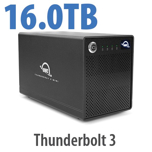 16.0TB OWC ThunderBay 4 Mini Four-Drive Thunderbolt External Storage Solution With SoftRAID