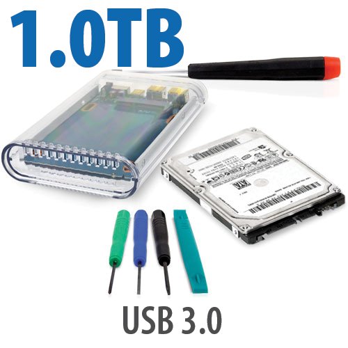 DIY KIT: OWC On-the-Go USB 3.0 2.5 Enclosure + 1.0TB Toshiba MQ04AB Series 5400RPM HDD