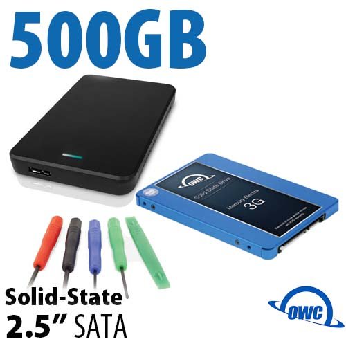 OWC DIY SSD Upgrade Bundle: 500GB OWC Mercury Electra 3G SSD, OWC Express Enclosure & OWC 5-Piece To