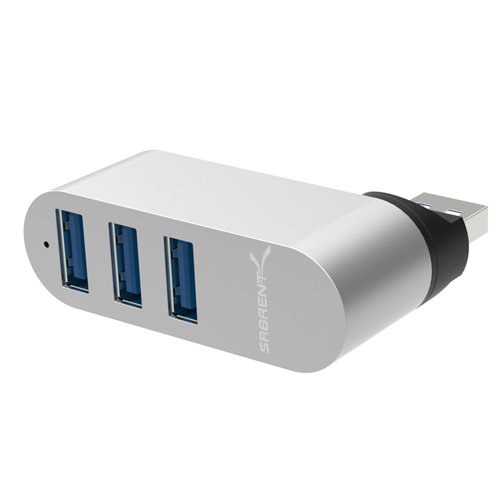 Photos - Card Reader / USB Hub Sabrent Premium 3-Port Aluminum USB 3.0 Rotatable Hub HB-R3MC 