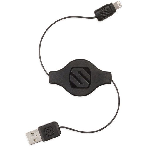 0.9 Meter (36) Scosche StrikeLine Pro Retractable Lightning To USB Charge & Sync Cable - Black