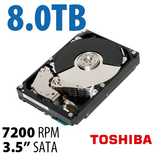 8.0TB Toshiba MG08-D Series 7200RPM SATA 6.0Gb/s 512e 3.5-inch Hard Drive